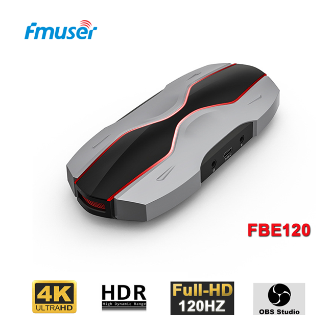 FMUSER FBE120 4K,2K,1080p Full HD High refresh rate video capture device and USB3.1 to Type C video record, compatible with game streaming, live streaming